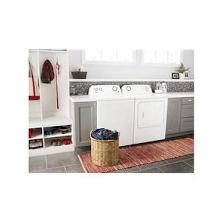 SET - 6.5 CU. FT. FRONT-LOAD ELECTRIC DRYER & 3.5 CU. FT. TOP-LOAD WASHER WITH DUAL ACTION AGITATOR